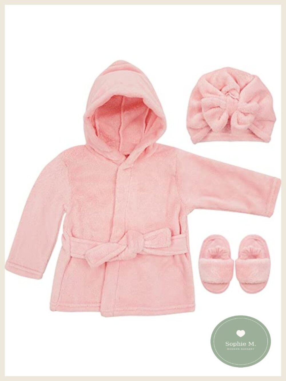 Toddler Hooded Robe & Slipper Set Plush Bathrobe Spa Gift